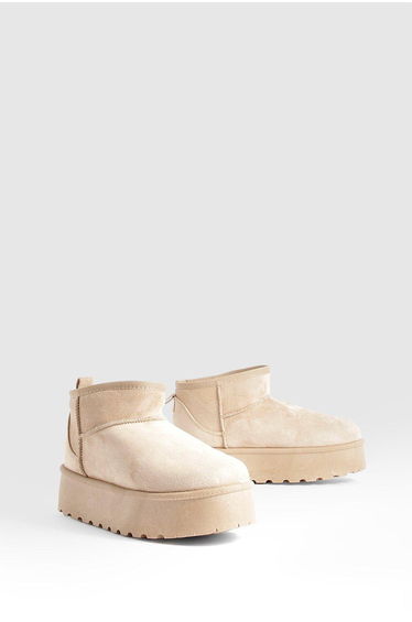Platform Mini Cosy Boots - mocha