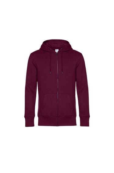 B&C Mens King Zipped Hoodie - Dark Cherry