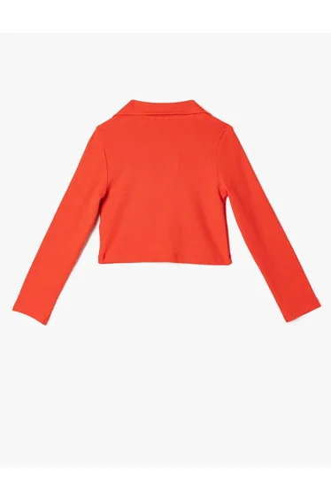 تيشيرت قطن احمر بأكمام طويله