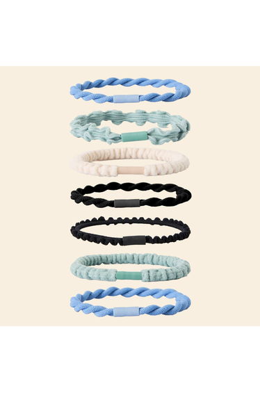 7-Pack Hair Elastics GREEN