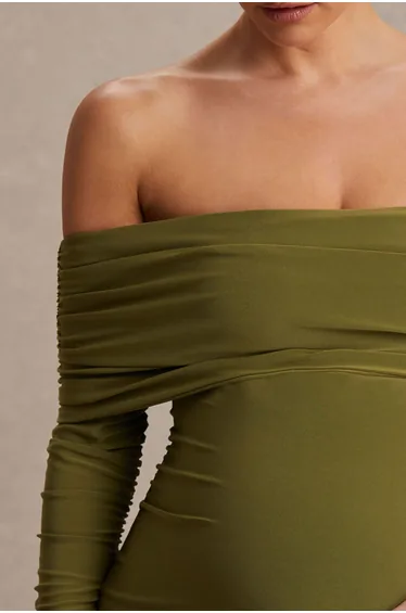 فستان كلوب ال لندن أخضر ميدي بقصة ضيقة