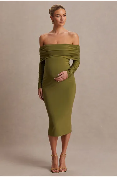 فستان كلوب ال لندن أخضر ميدي بقصة ضيقة