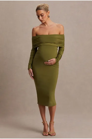 فستان كلوب ال لندن أخضر ميدي بقصة ضيقة