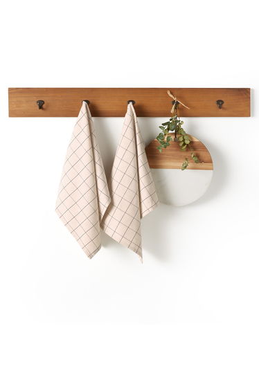 Set of 2 Tissala Checked Cotton and Linen Tea Towels