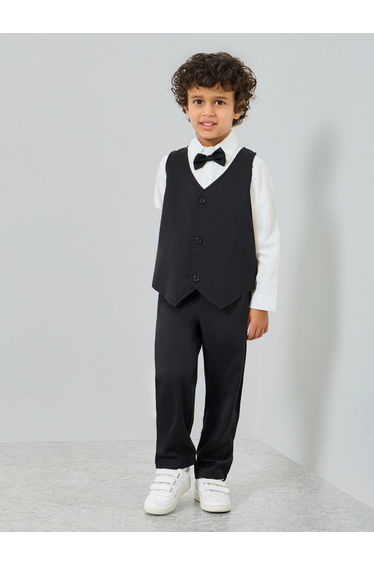 Boys Shirt with Pants and Waist Coat with Bow Set