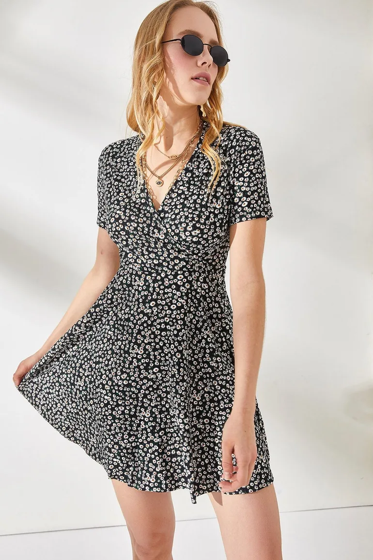 how to dress flare pants Buy Online FOCUS by Shani — V-Neck Laser Cut Fit & Flare Dress in Hot Pink  for Women