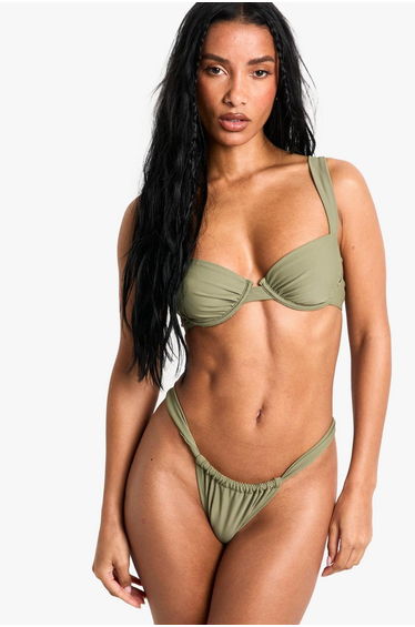 Swimwear Essentials Balcony Bikini Top - khaki