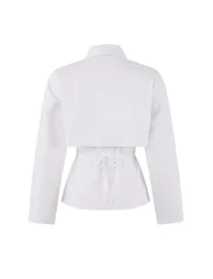 قميص ترينديول أبيض بأكمام طويلة - 1