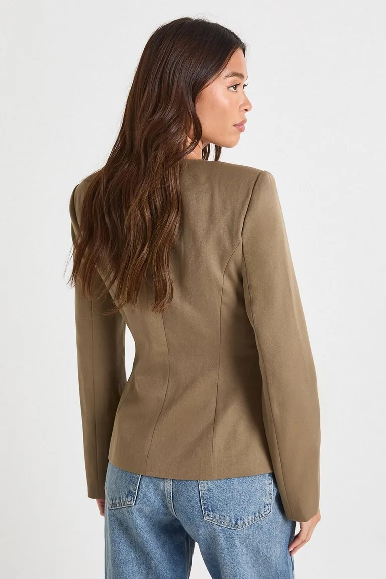 بليزر بحواف ذهبية - أخضر - 2