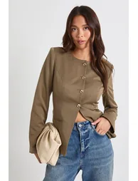 بليزر بحواف ذهبية - أخضر - 1