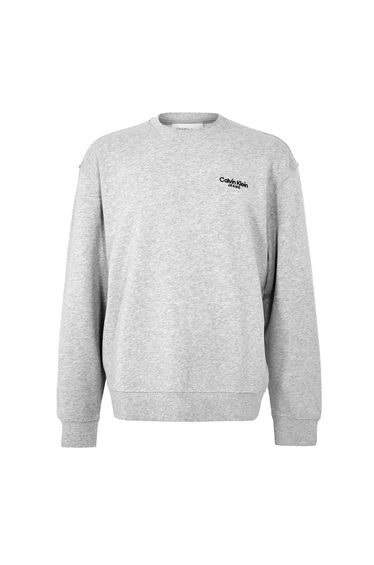 Calvin Klein Mens Crew Neck Regular Sweatshirt - Heather Grey