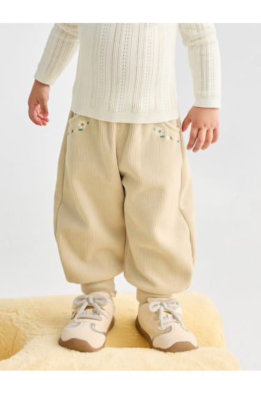 Unisex Jogger Pants with Embroidered Flowers