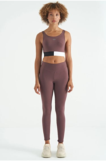 TOMMY Crop Sleeveless Color-block Sports Top