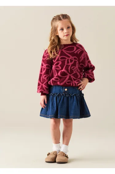 Neomie Denim Scalloped Skirt