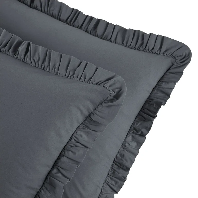 Ruffle 100% Washed Cotton Pillowcase - 1