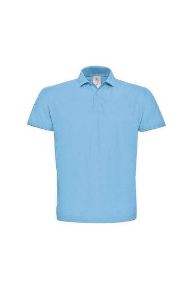 B&C Mens Cotton Polo Shirt - Light Blue