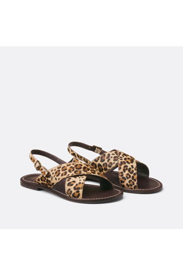 Signatures Laurine Sandals in Leopard Print Leather