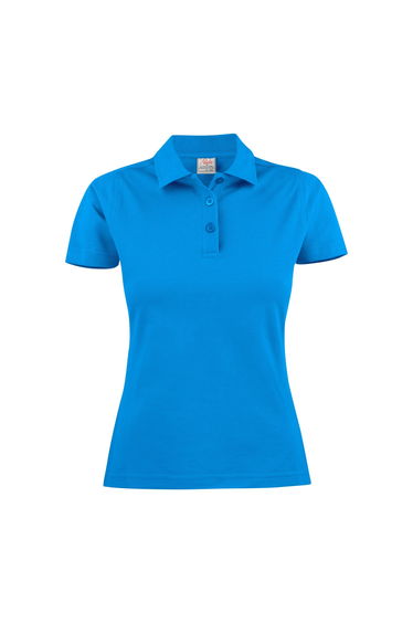Printer Womens/Ladies Surf Light Melange Polo Shirt - Ocean Blue