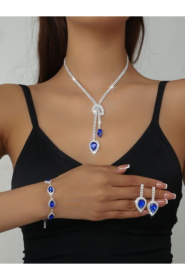 3-Piece Embellished Necklace, Bracelet And Earrings Jewelry Set