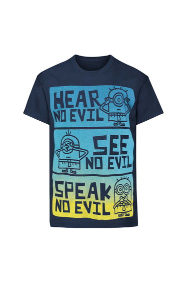 Minions Official Childrens/Kids No Evil T-Shirt - Blue