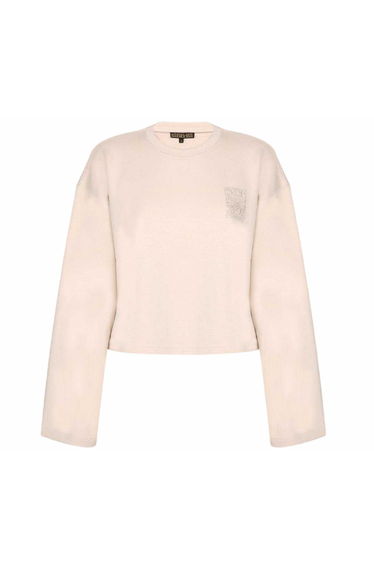 Biba Womens/Ladies Embroidered Logo Crop Sweatshirt - Neutral