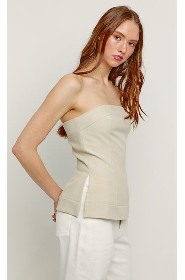Cream Tailored Bandeau Top