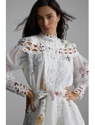 Alice Floral Print Lace Panelled Mini Dress - 6