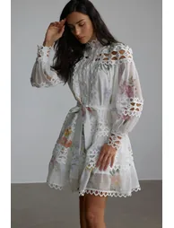 Alice Floral Print Lace Panelled Mini Dress - 2