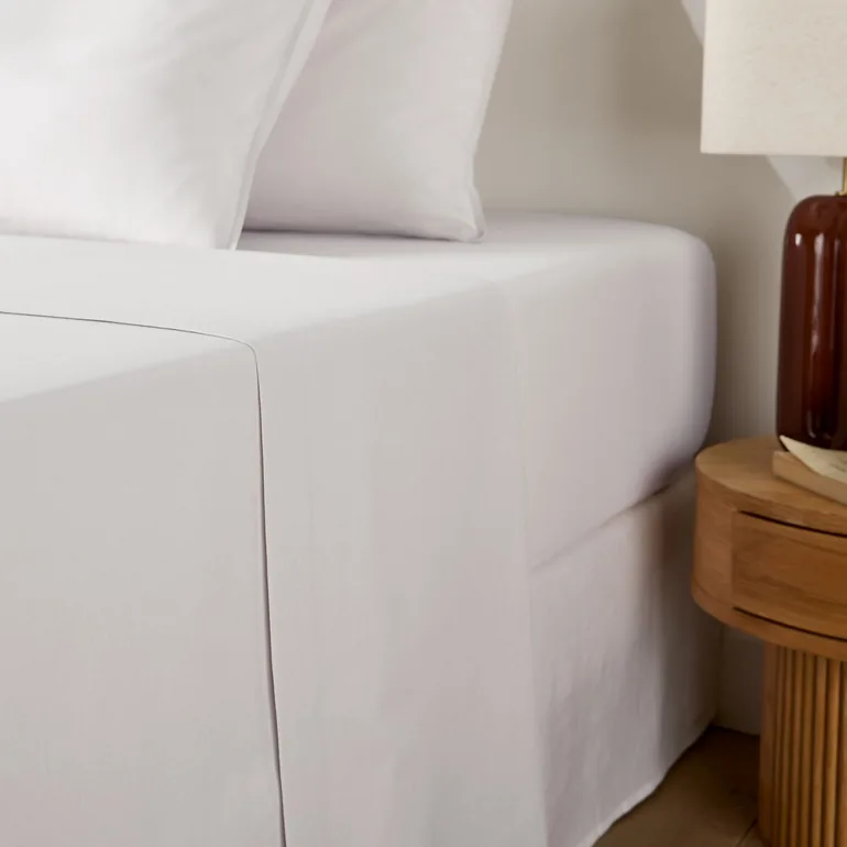 Scenario Plain Washed Cotton Flat Sheet