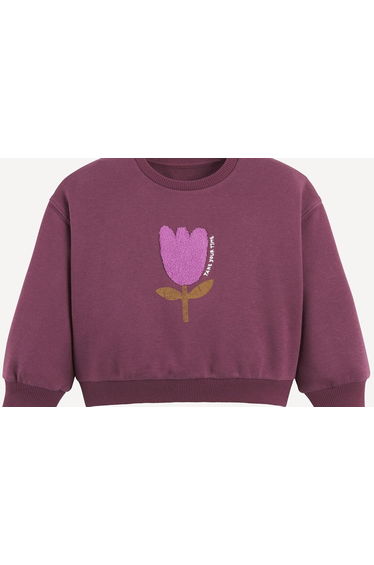 Floral Print Sweatshirt with Crew Neck