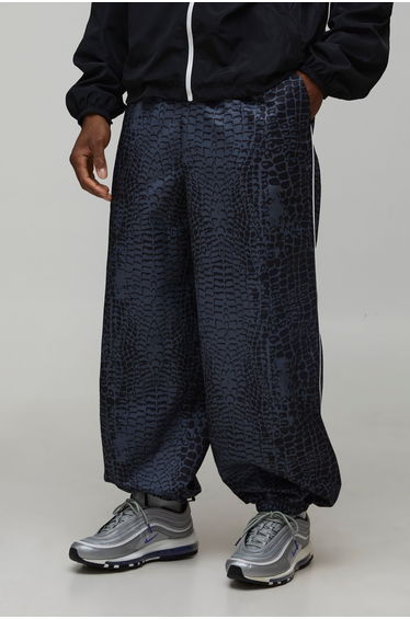 Parachute Fit Snake Print Nylon Trouser - snake