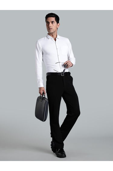 Men White Spread Collar Formal Shirt