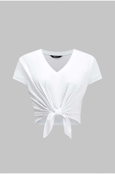 Tie Front Short Sleeve T-Shirt