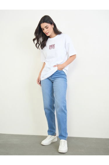 Blue Mom Fit High Rise Jeans
