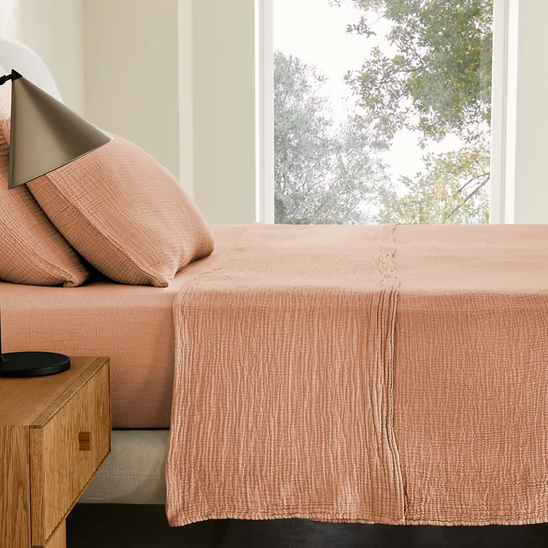 Yafa Flat Sheet in Organic Cotton Muslin - 1