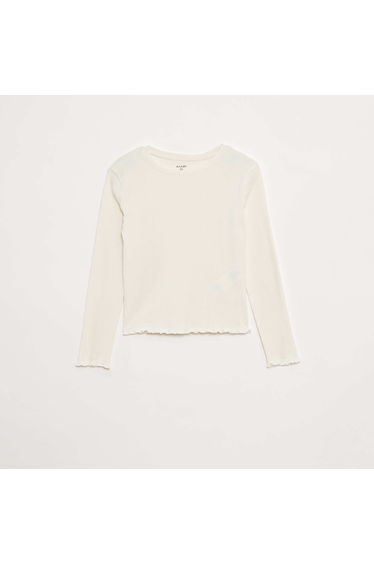 Ribbed knit T-shirt WHITE