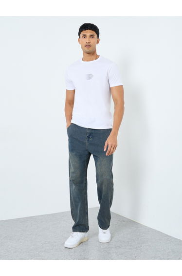 Mid Rise Relaxed Fit Faded Jeans