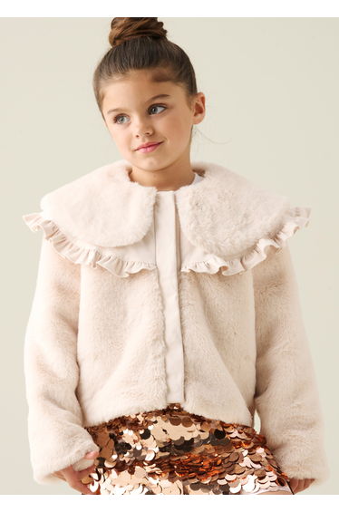 Alessia Faux Fur Cape Collar Jacket