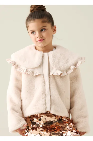 Alessia Faux Fur Cape Collar Jacket
