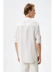 Koton Beige Stripped Shirt - 3