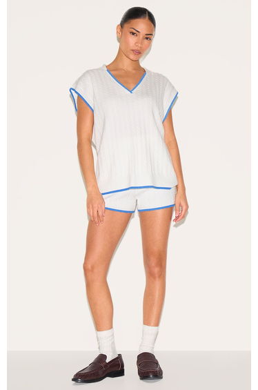 Petite Cream Knitted Hot Pants
