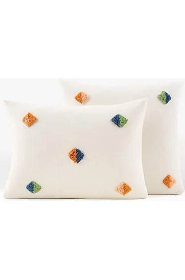 Mentilla Tufted Diamond 100% Cotton Pillowcase