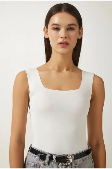 Blouse - White - Fitted