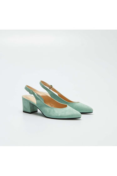Open pointed toe heels GREEN
