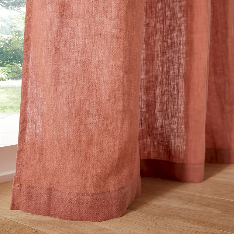 Onega Washed Linen Single Curtain with Concealed Tabs - 8