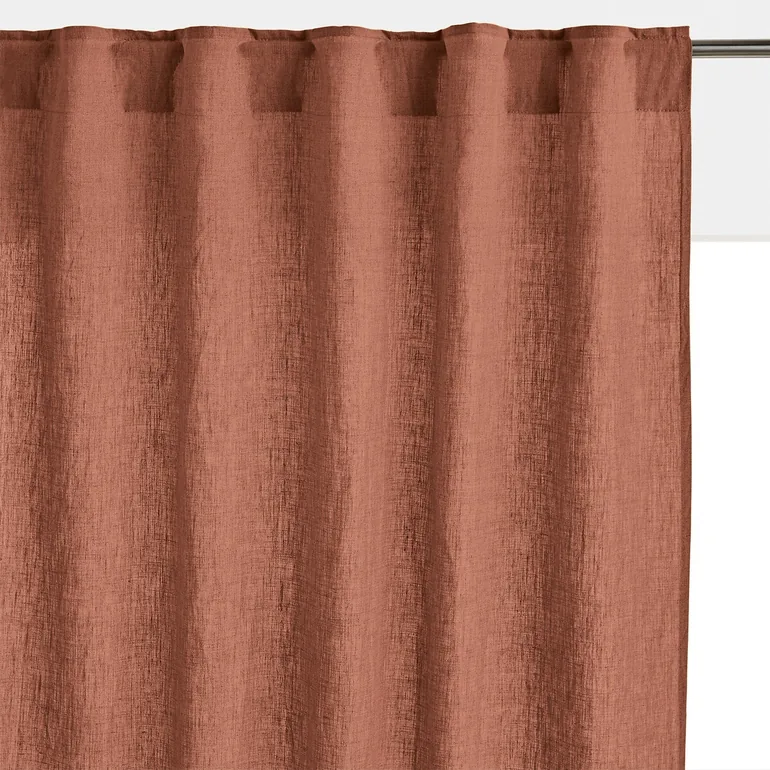 Onega Washed Linen Single Curtain with Concealed Tabs - 1