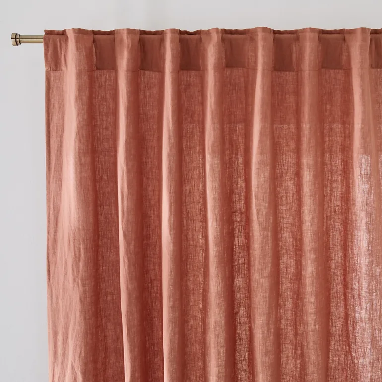 Onega Washed Linen Single Curtain with Concealed Tabs - 4