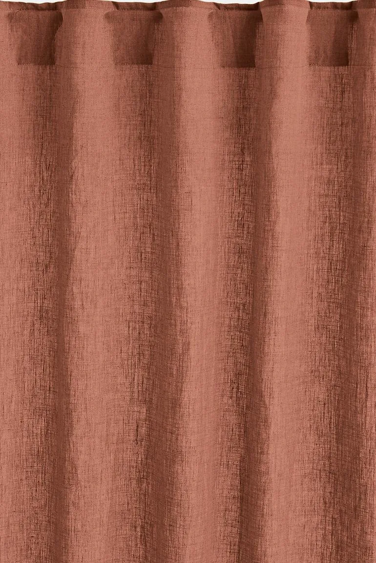 Onega Washed Linen Single Curtain with Concealed Tabs