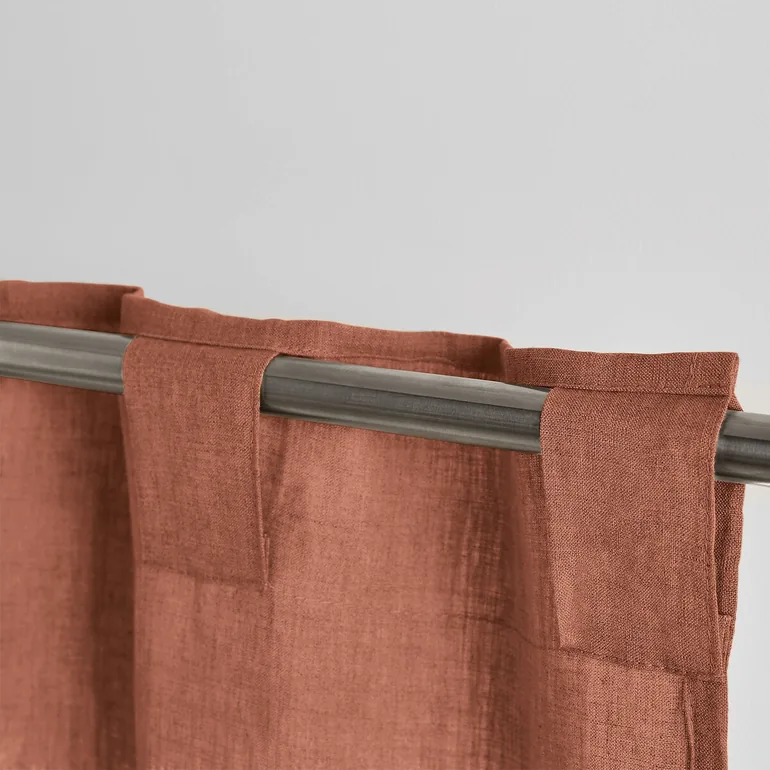 Onega Washed Linen Single Curtain with Concealed Tabs - 2