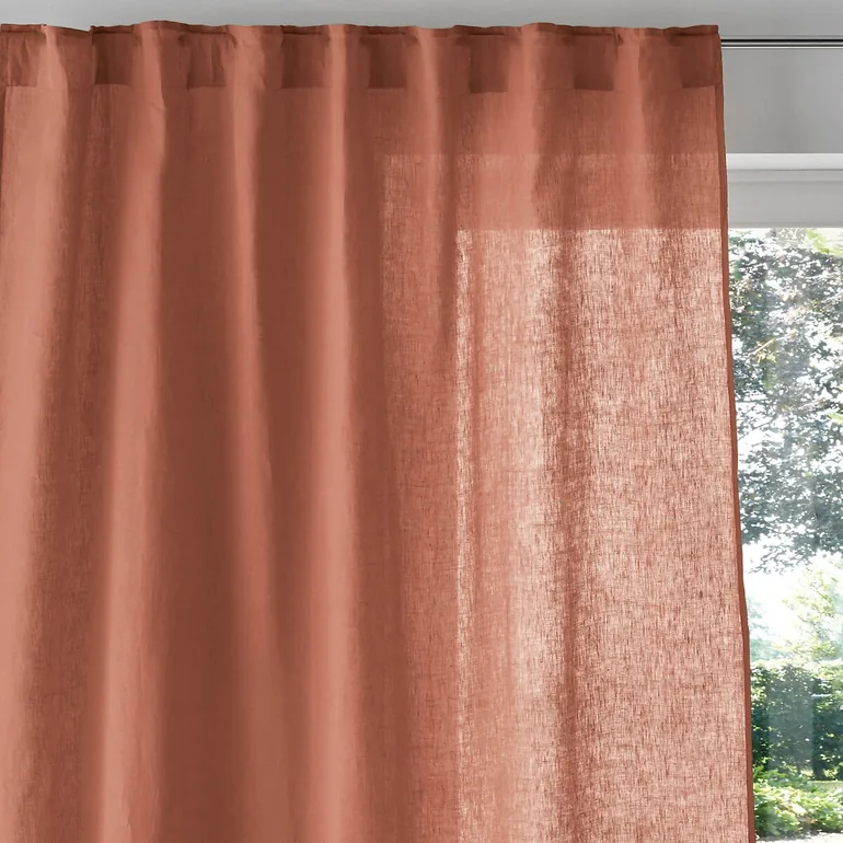 Onega Washed Linen Single Curtain with Concealed Tabs - 5